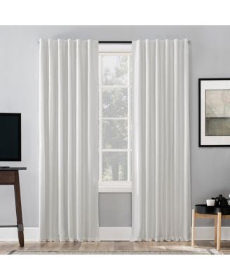 Evelina Faux Dupioni Silk Thermal Extreme 100% Blackout Back Tab Curtain Panel