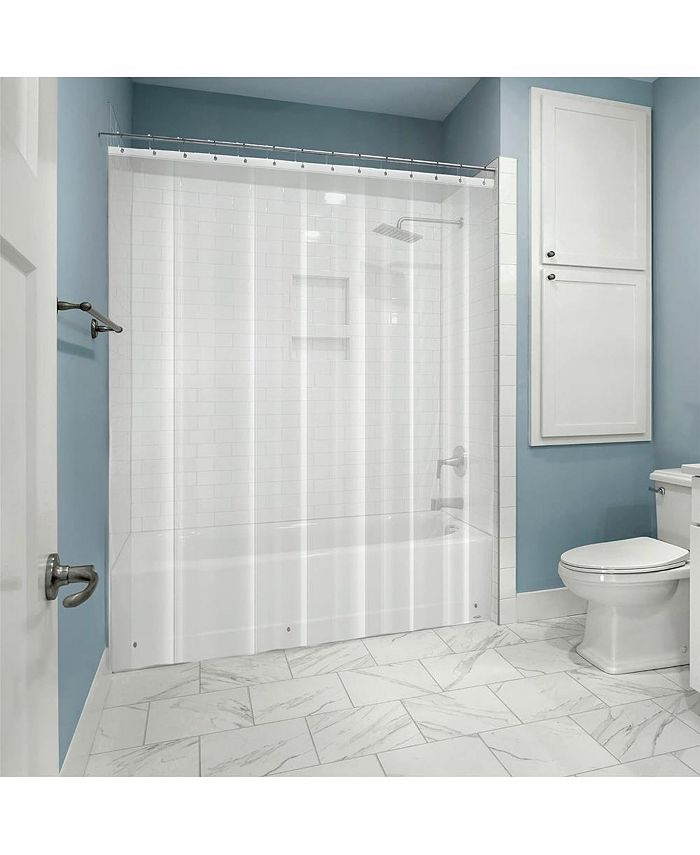 Creative Scents Clear Bathroom Shower Liners with Rustproof Metal