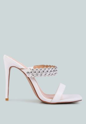 Womens Bandy Stieletto Heel Metal Stud Sandals