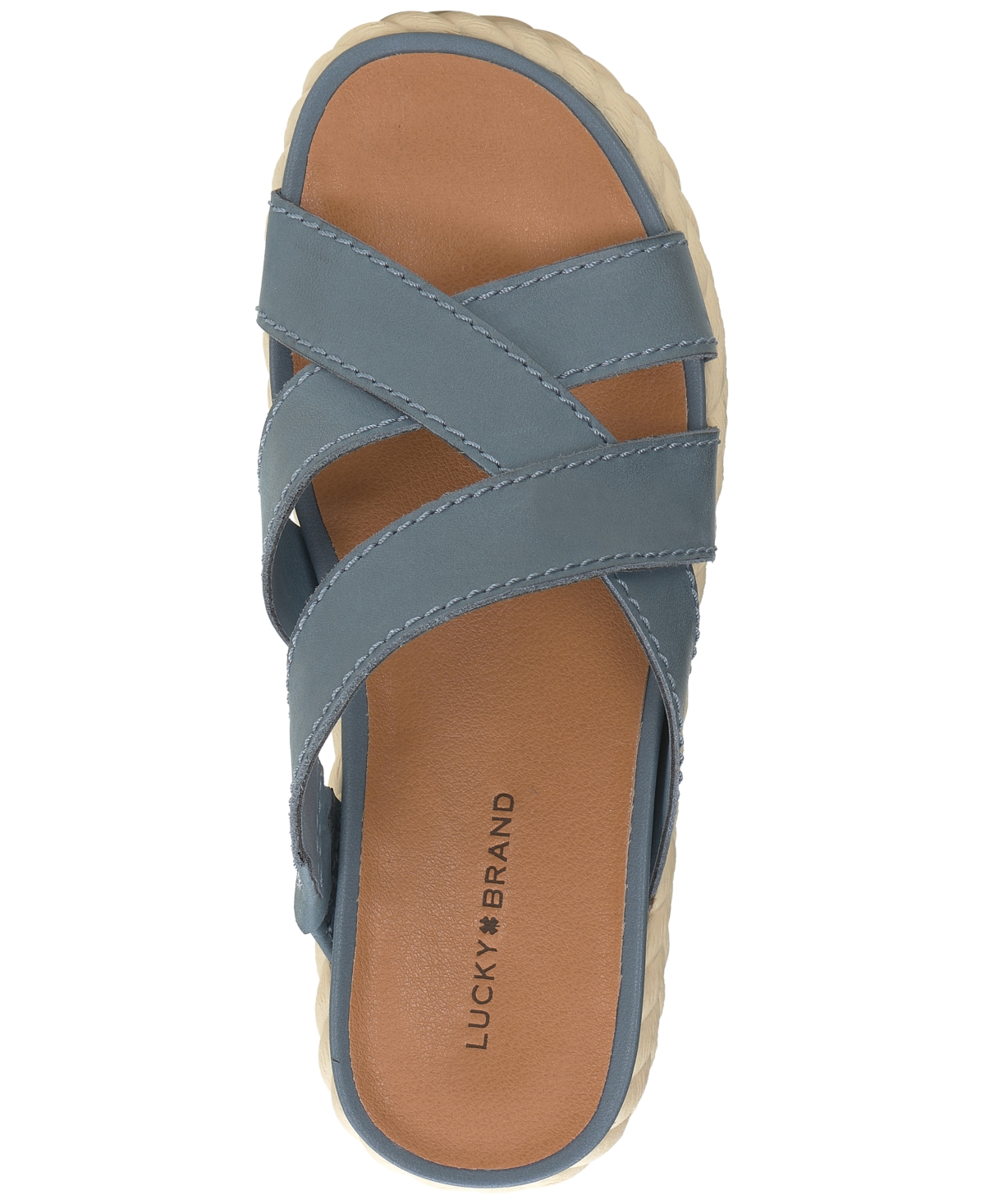 Shop Lucky Brand Women's Loftee Crisscross Platform Espadrille Sandals In Platino Leather