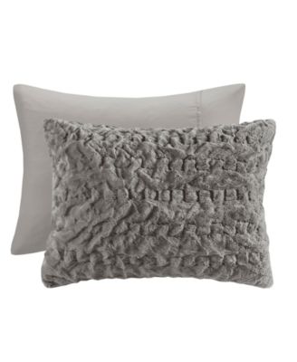 Blair Ruched 3-Pc. Faux Fur Comforter Set, Full/Queen