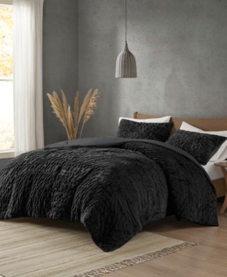 Blair Ruched 3-Pc. Faux Fur Comforter Set, Full/Queen