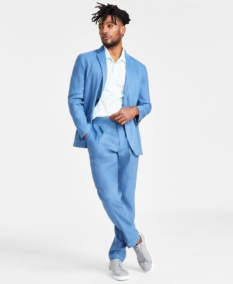 Mens Stretch Blazer Diamond Stripe Polo Pleated Front Trousers Created For Macys