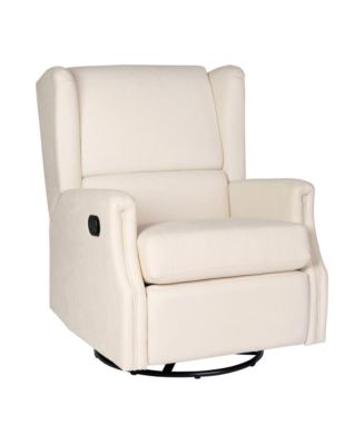 MERRICK LANE Abby 3-In-1 Wingback Manual Recliner Rocker Swivel Glider ...