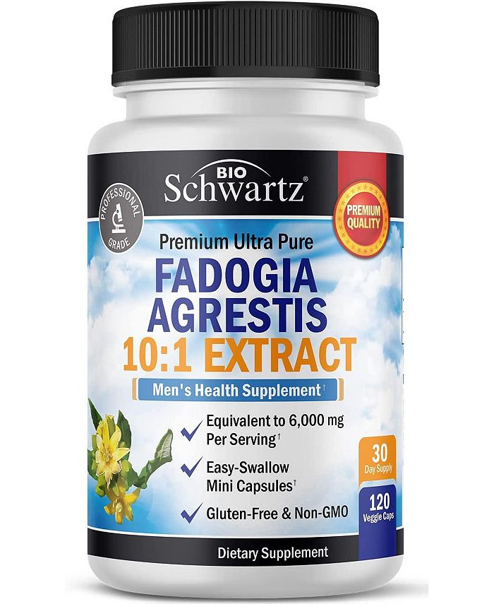 BioSchwartz Fadogia Agrestic 600mg Natural Men's Health Supplement GlutenFree NonGMO USA