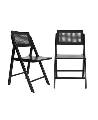 Gordon Set Of 2 Cane Rattan Folding Chairs