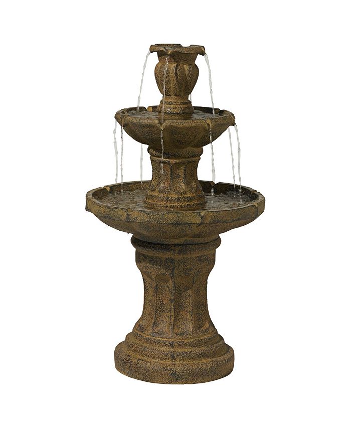 John Timberland Tuscan Garden Classic Rustic Outdoor Floor Fountain and
