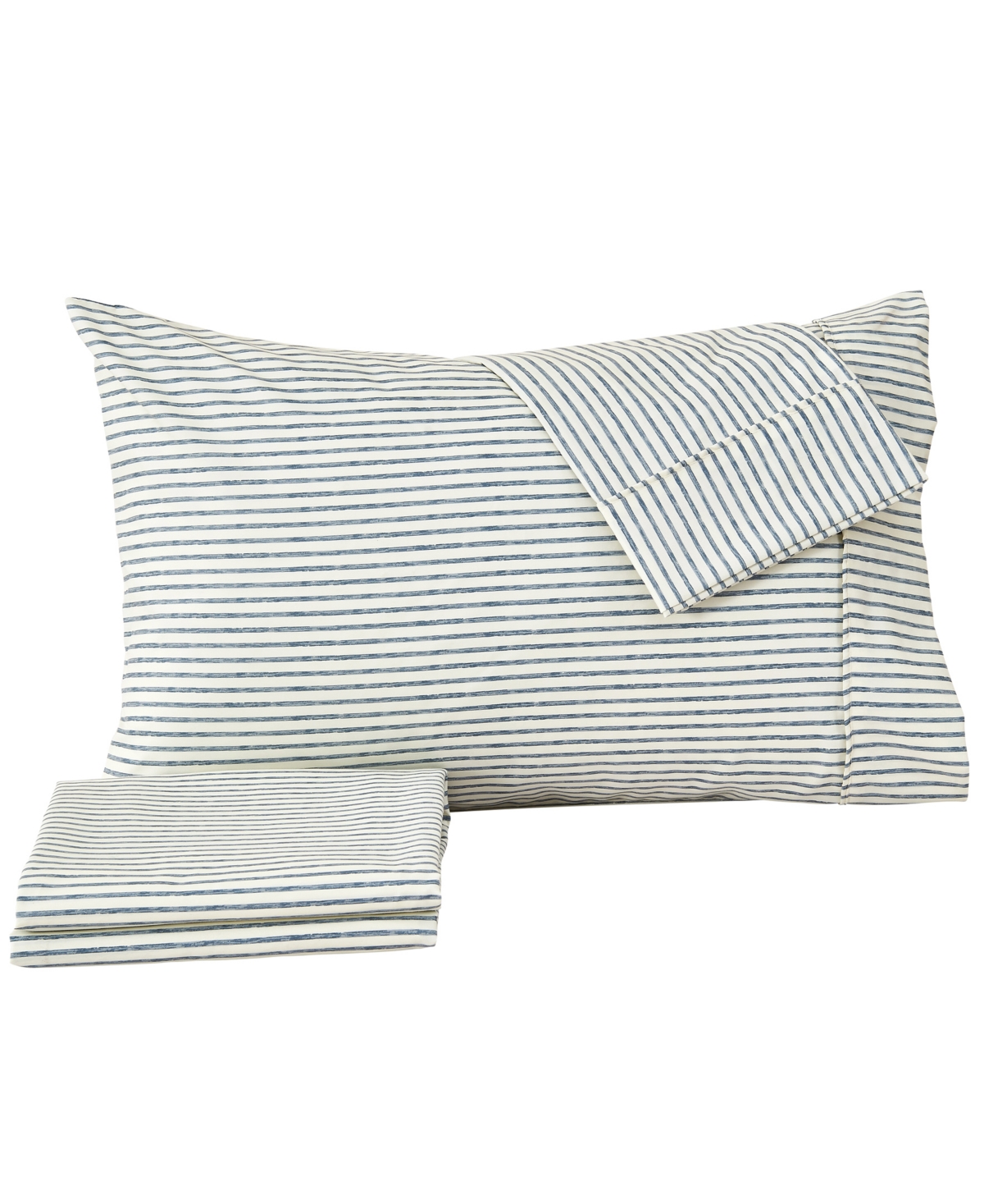 Premium Comforts Striped Wrinkle Resistant Microfiber 4-Pc. Sheet Set, - Stripe - Blue
