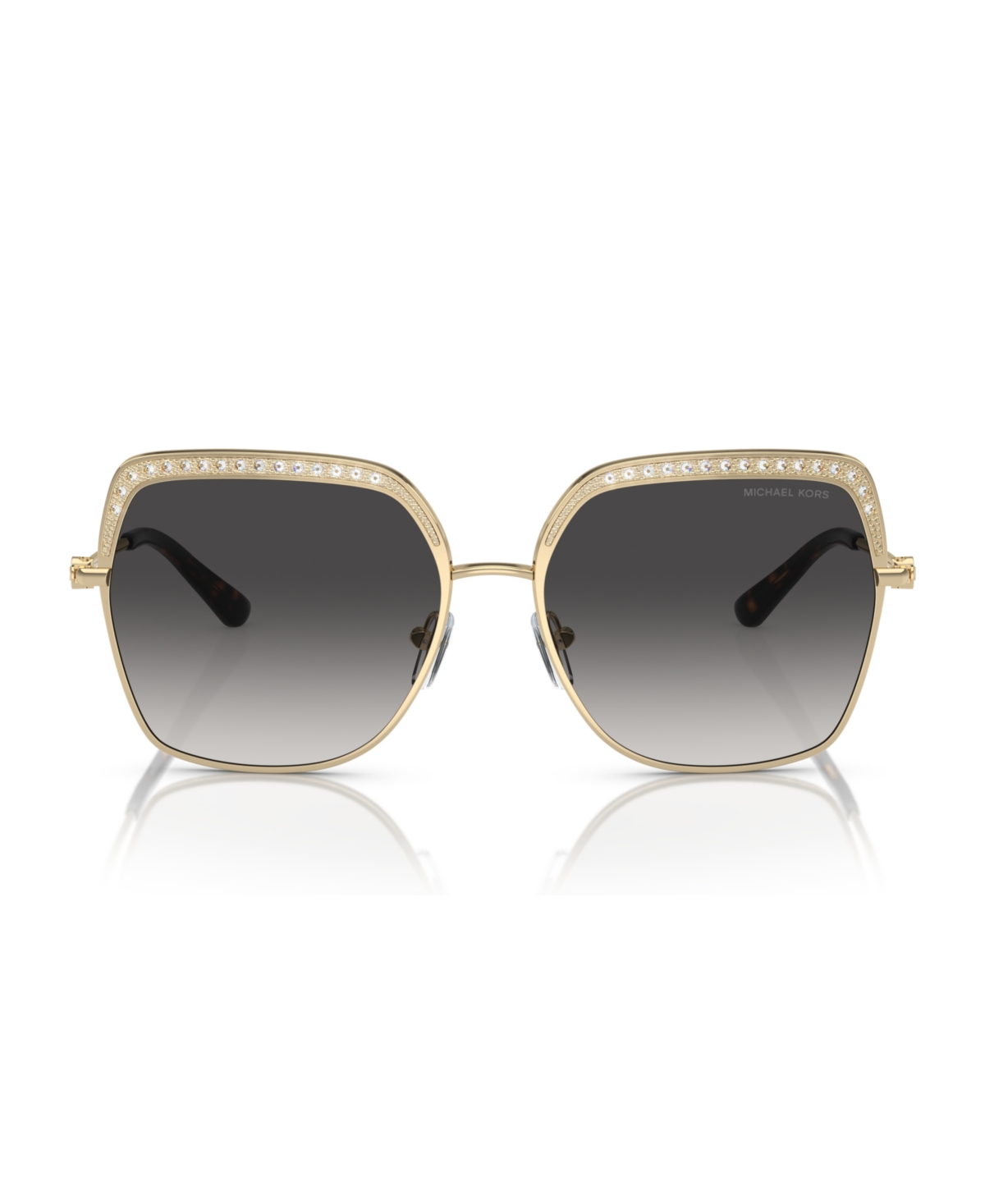 Michael Kors Womens Gold Mk1141 Greenpoint Square-frame Metal Sunglasses In Light Gold