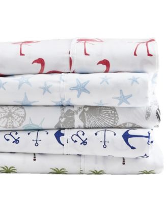 Coastal Printed Microfiber 4-Pc. Sheet Set, King