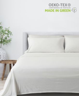 Heathered Melange T-shirt Jersey Knit Cotton Blend 4 Piece Sheet Set, California King