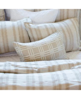 Sequins Grid 100% Cotton Chambray Base Accent Pillow 14" x 22"