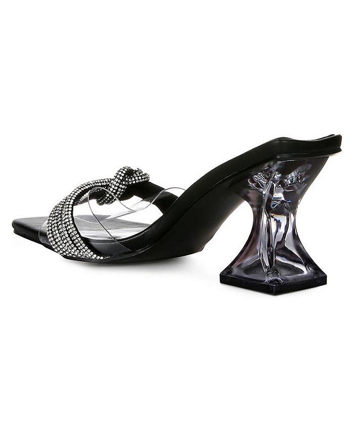 London Rag Women's Hiorda Rhinestone Knotted Spool Heel Sandals - Macy's