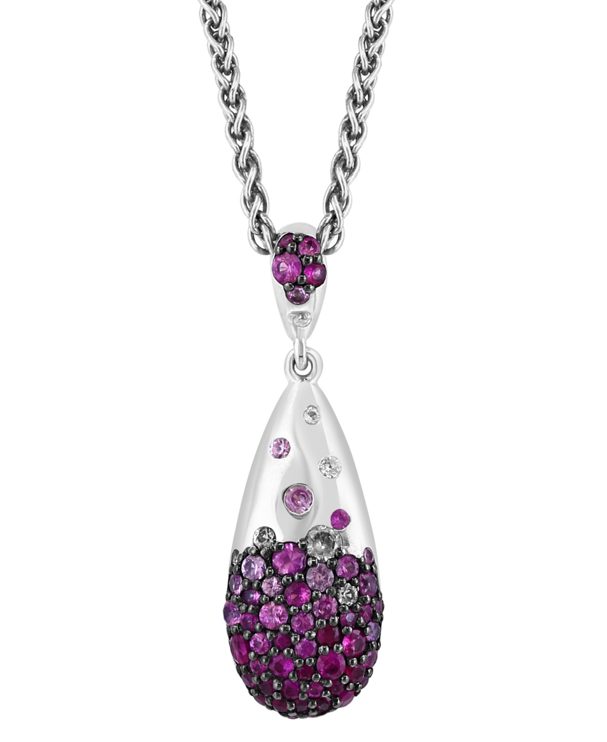 Effy Ruby (3/4 ct. t.w.) & White Sapphire (3/8 ct. t.w.) Ombre Cluster 18