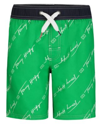 Tommy Hilfiger Big Boys Script All Over Print Swim Trunks Macy s