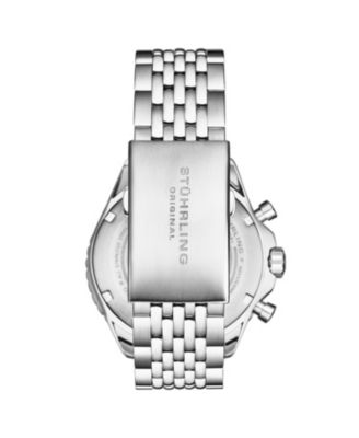 Men s RaceWay 1010 44mm Quartz Chronograph Watch, Blue Dial with Silver Subdials, Tachymeter Bezel, Stainless Steel Bracelet