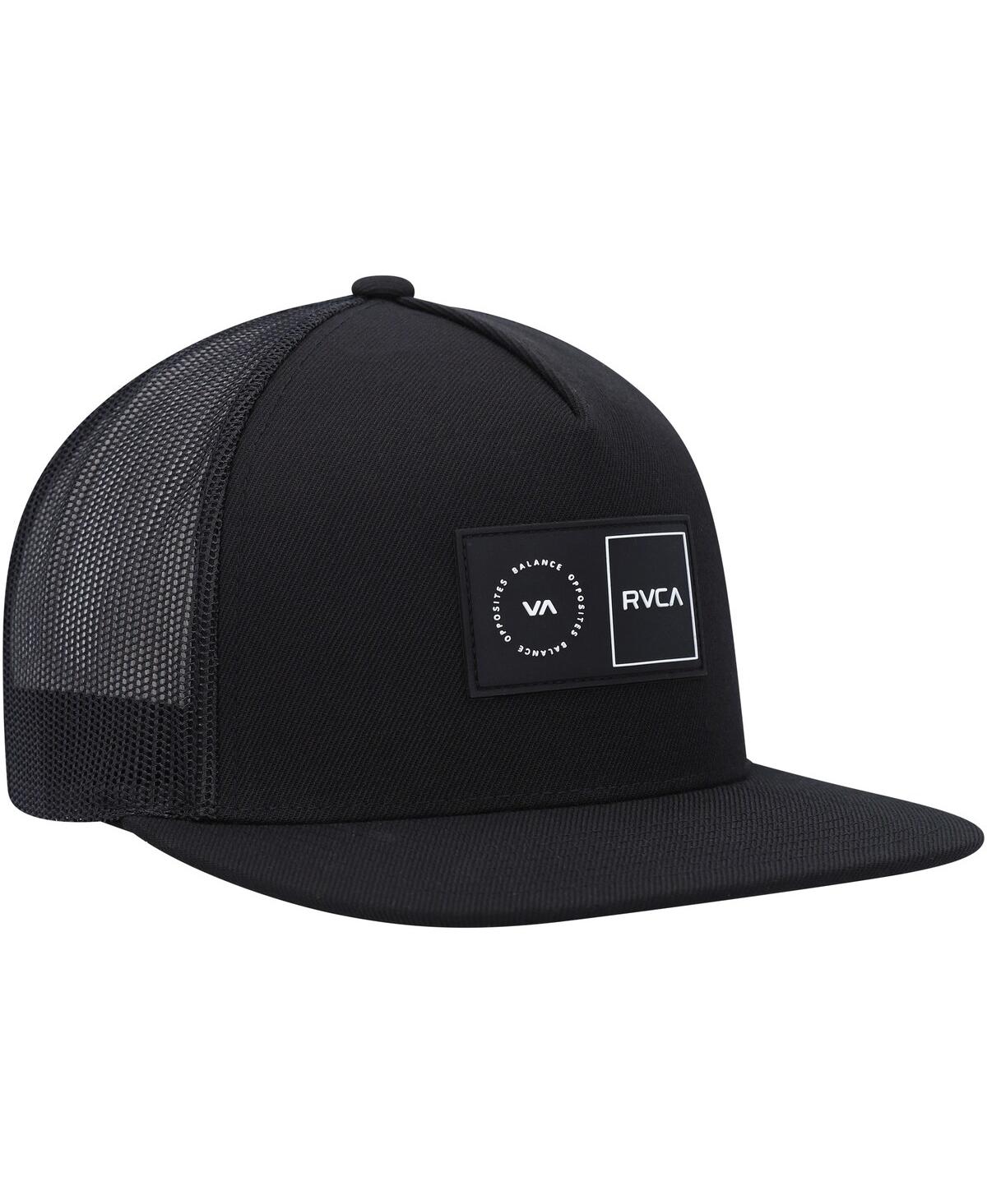 Shop Rvca Men's  Black Platform Trucker Snapback Hat