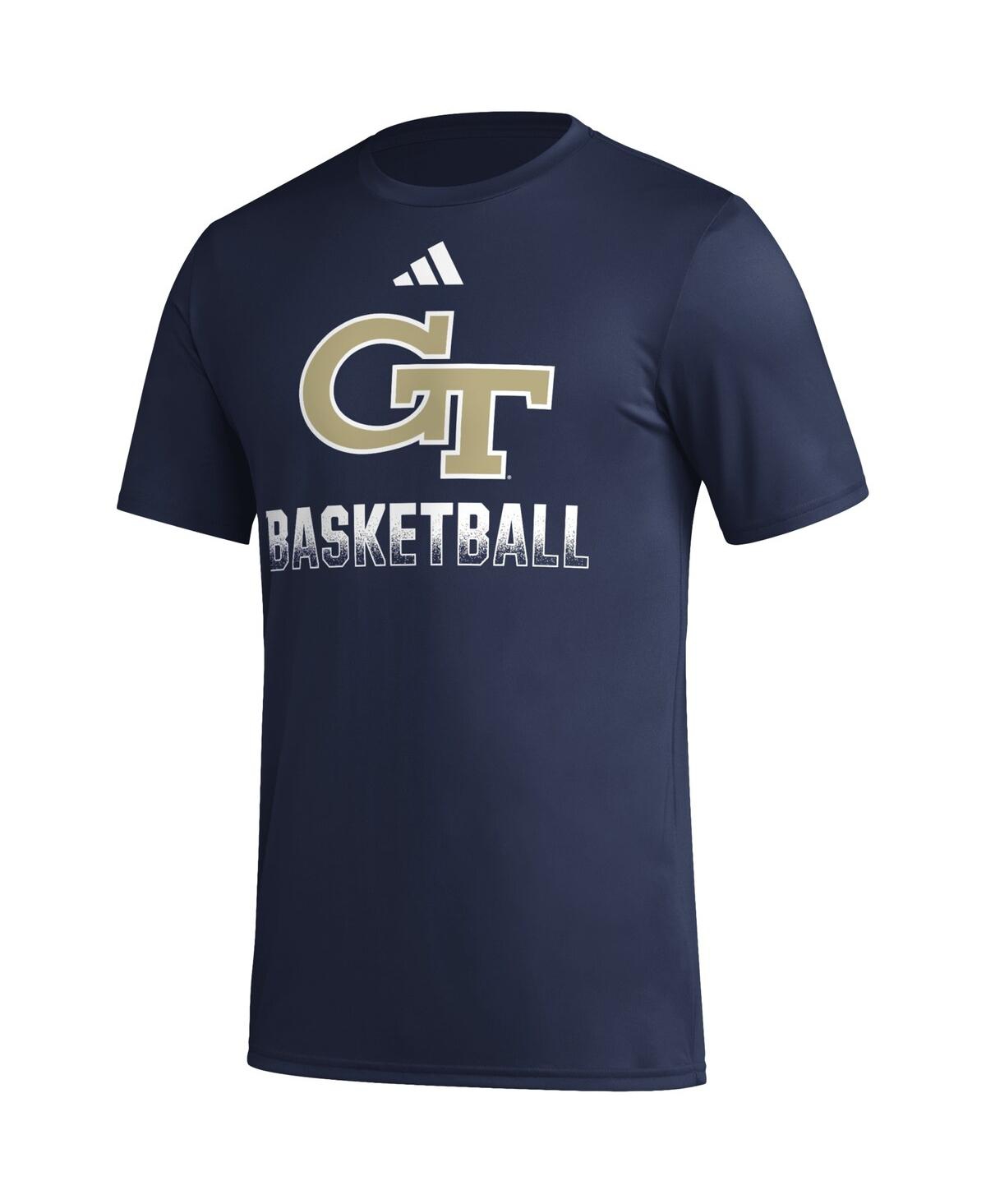 Men's adidasGeorgia Tech Yellow Jackets Fadeaway Basketball Pregame Aeroready T-shirt - Navy