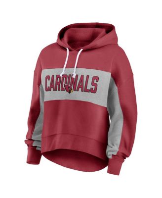 Women's Cardinal Arizona Cardinals Filled Stat Sheet Lighweight Modest Crop Hoodie