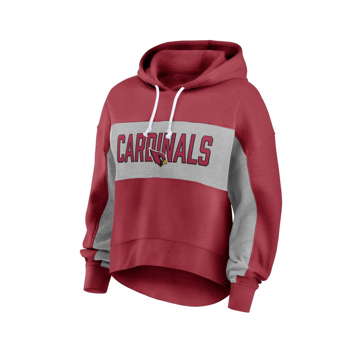 Women's Cardinal Arizona Cardinals Filled Stat Sheet Lighweight Modest Crop Hoodie
