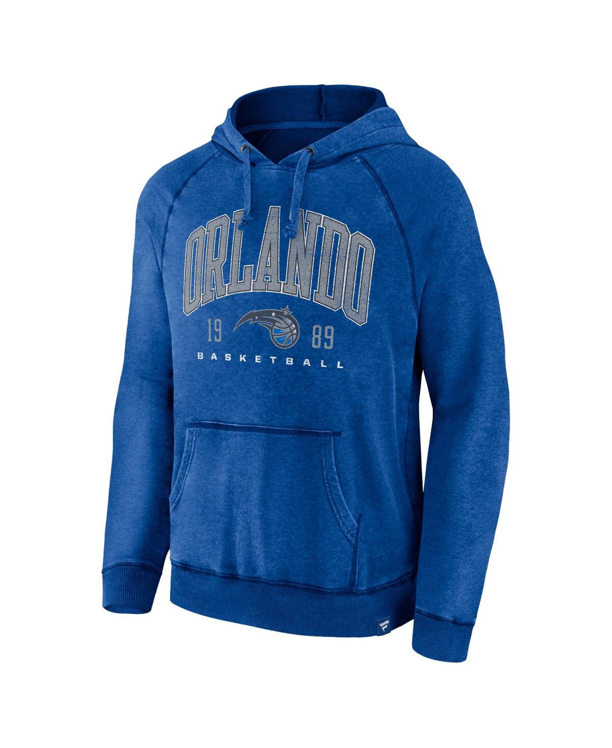 Men's FanaticsDistressed Orlando Magic Foul Trouble Snow Wash Raglan Pullover Hoodie - Heather Blue
