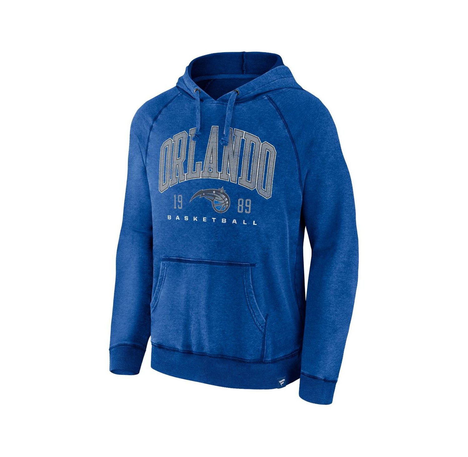 Men's Heather Blue Distressed Orlando Magic Foul Trouble Snow Wash Raglan Pullover Hoodie