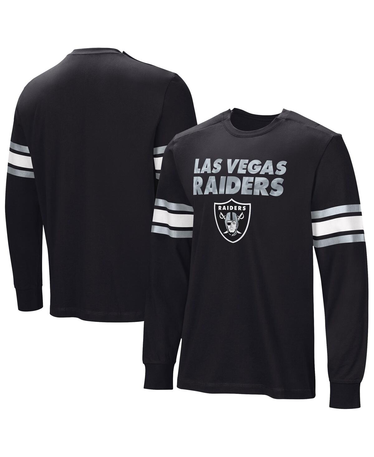 Men's Black Las Vegas Raiders Hands Off Long Sleeve Adaptive T-shirt - Black