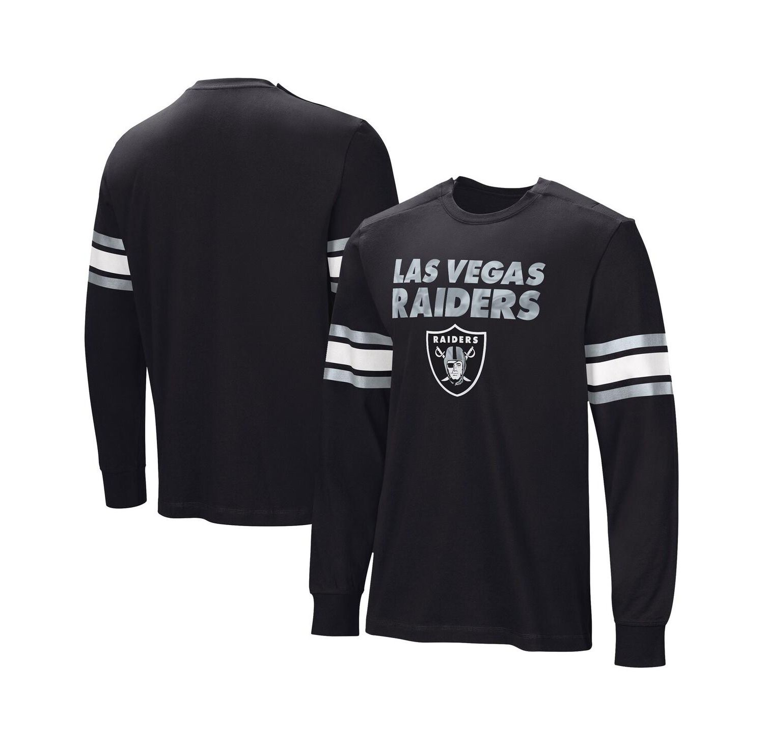 Men's Black Las Vegas Raiders Hands Off Long Sleeve Adaptive T-shirt