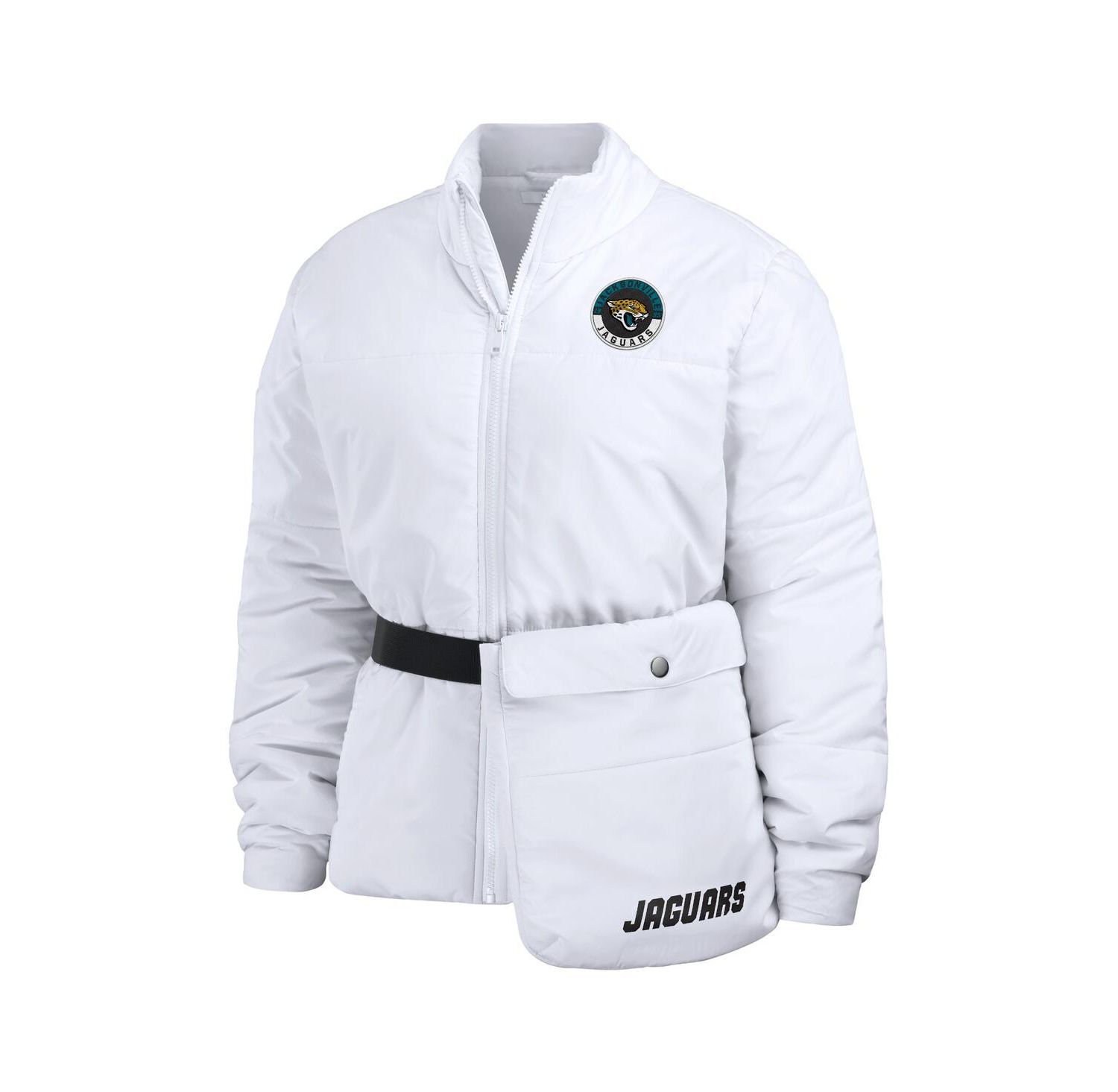 Women's White Jacksonville Jaguars Packaway Full-Zip Puffer Jacket