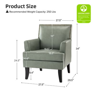 Nihad Modern Faux Leather Accent Chair with Nailhead Trim