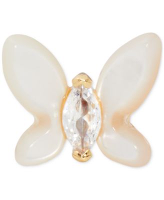 Gold-Tone Cubic Zirconia & Colored Butterfly Mini Stud Earrings