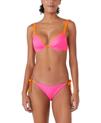 Womens U Wire Contrast Trim Bikini Top String Bikini Bottoms