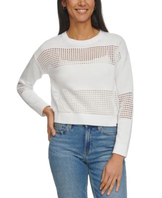 Calvin Klein Jeans - Petite Open Stitch Long-Sleeve Top