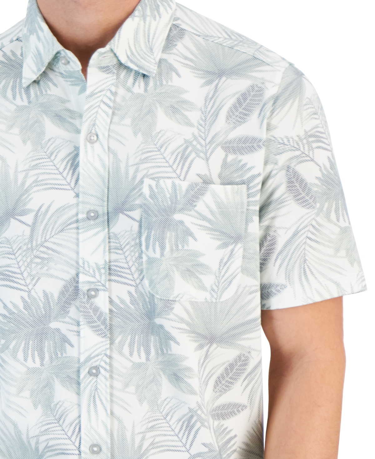 Shop Tommy Bahama Men's San Lucio Fallen Fronds Islandzone Moisture-wicking Printed Button-down Shirt In Paradise Green