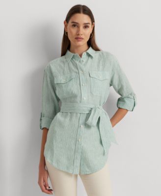 Lauren Ralph Lauren - Women's Striped Belted Utility Shirt