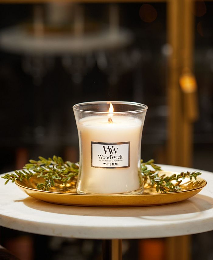WoodWick White Teak Medium Hourglass Candle, 9.7 oz - White