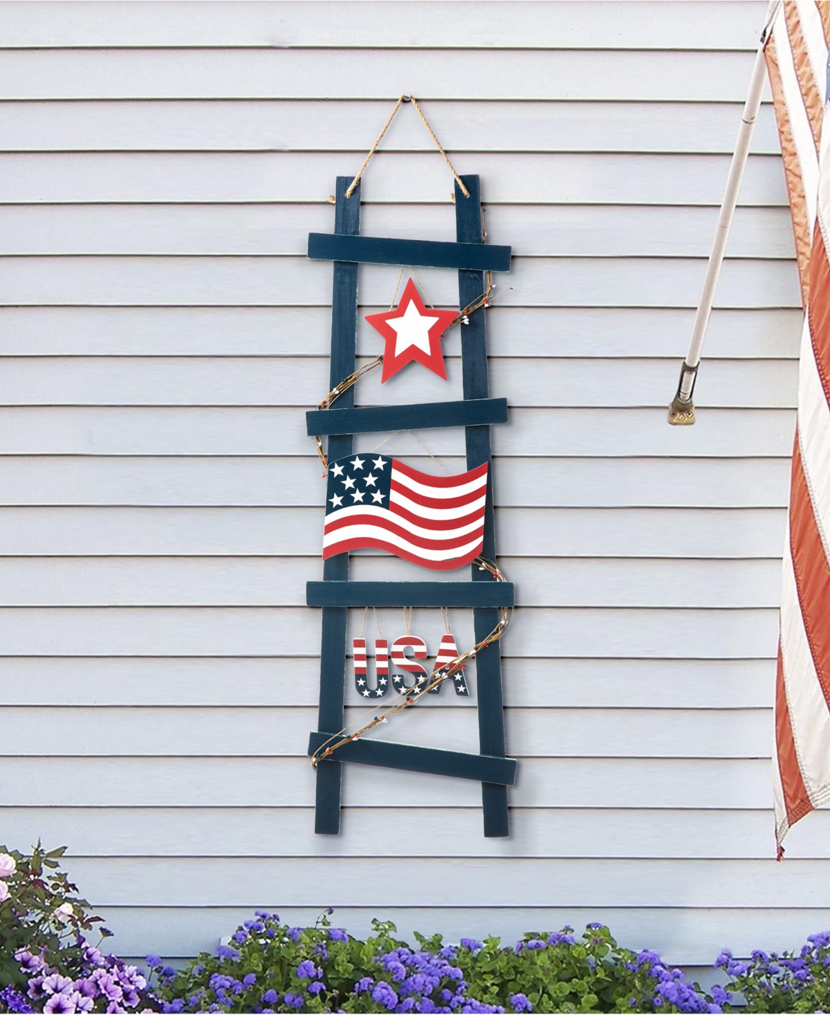 Glitzhome H Patriotic, Americana Ladder-Shaped 