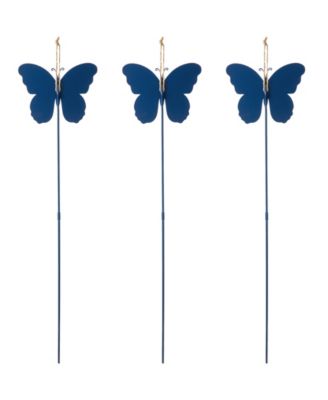 24" H Set of 3 Patriotic, Americana Metal Butterflies Yard Stake