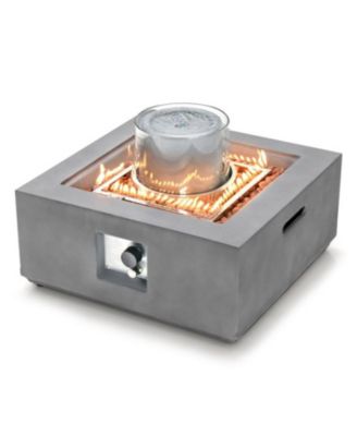 28 Inch 50000 BTU Patio Square Propane Fire Pit with PVC Cover-Grey