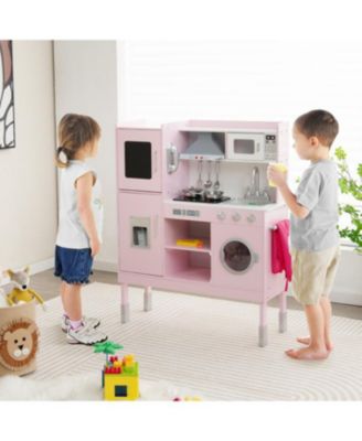 Pretend Play Kitchen for Kids with 16 Piece Accessories Set