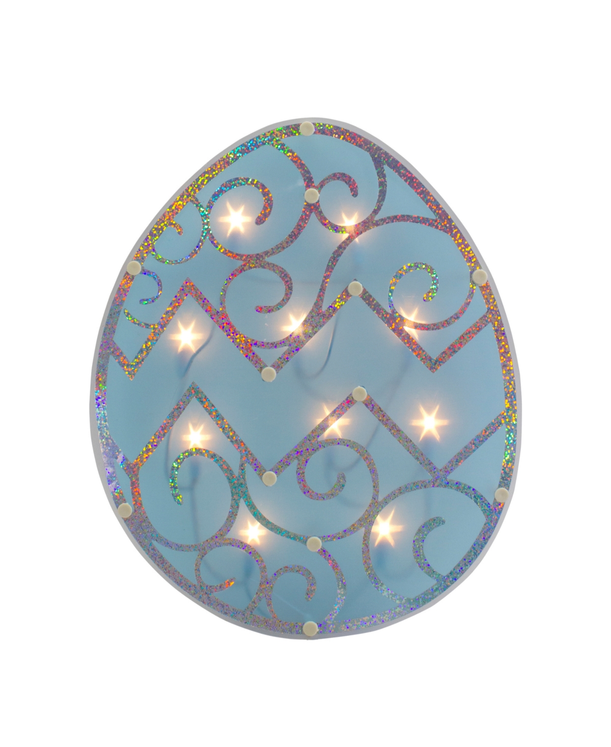 Northlight 12" Lighted Easter Egg Window Silhouette Decoration In Blue