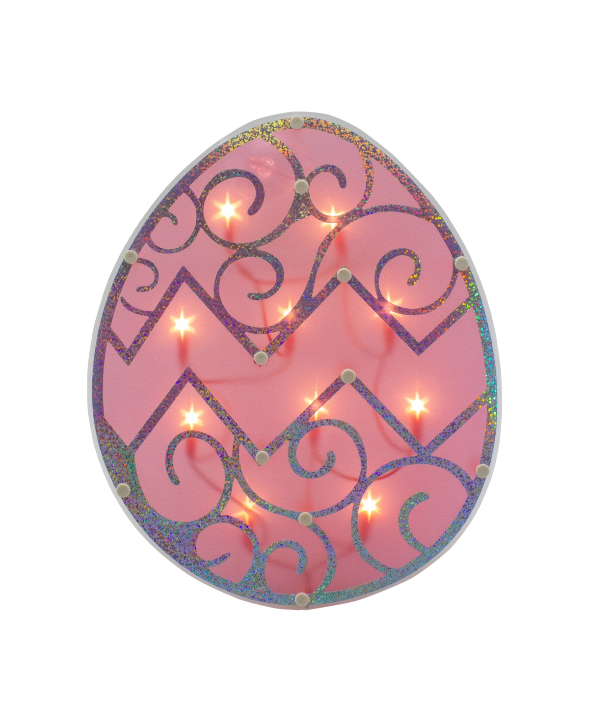 Northlight 12" Lighted Easter Egg Window Silhouette Decoration In Pink