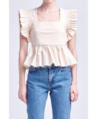 Women's Square Neckline Ruffled Top - Macy's