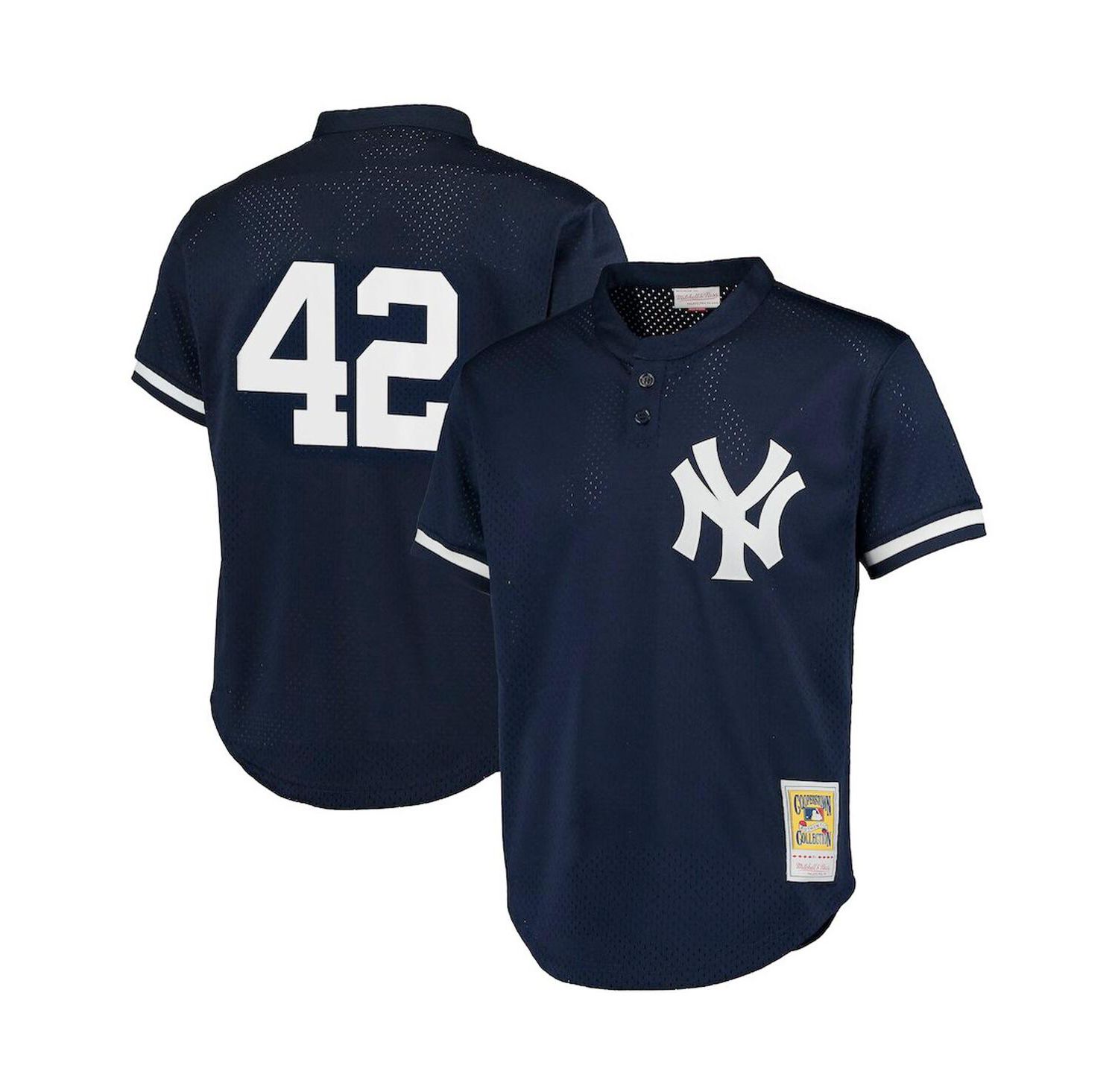 Men's Mariano Rivera Navy New York Yankees Cooperstown Collection Big and Tall Mesh Batting Practice Jersey