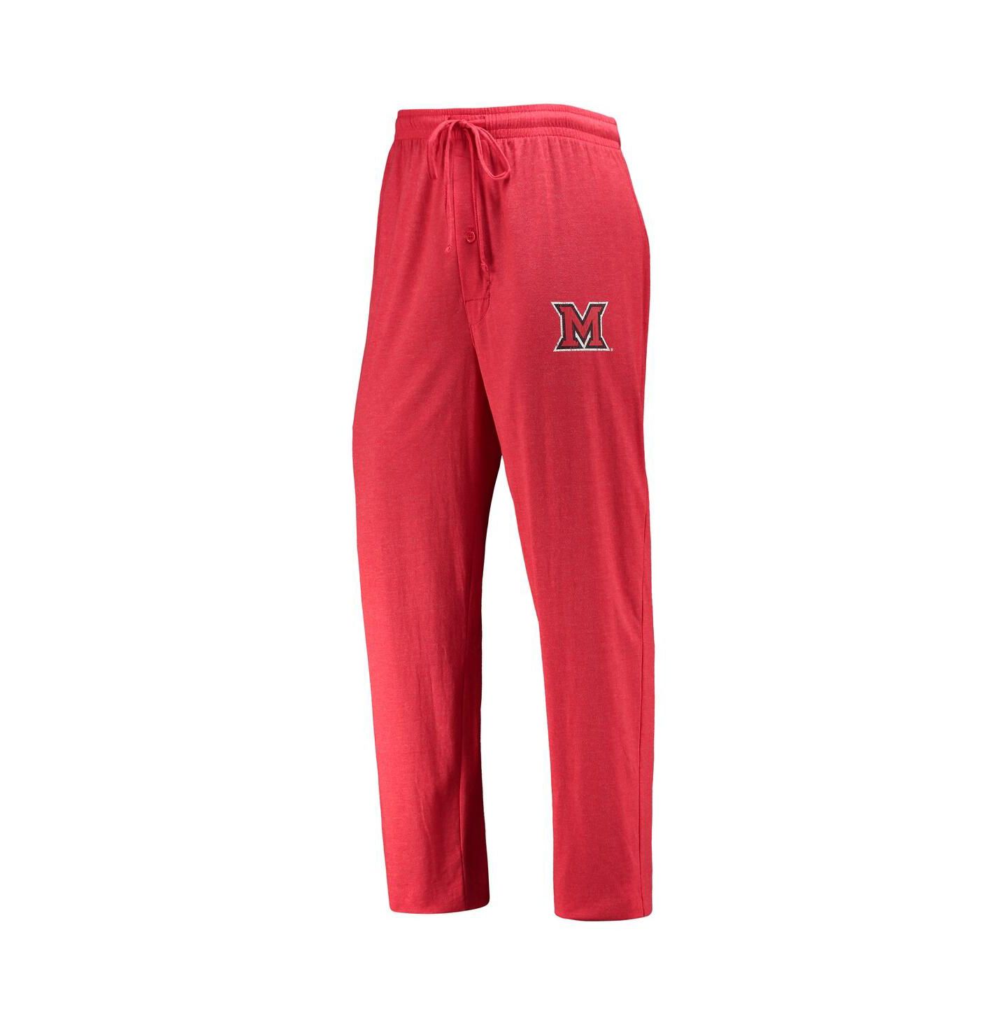 Мужская пижама Concepts Sport Miami University RedHawks Meter, Red/Heathered Charcoal — фото 3