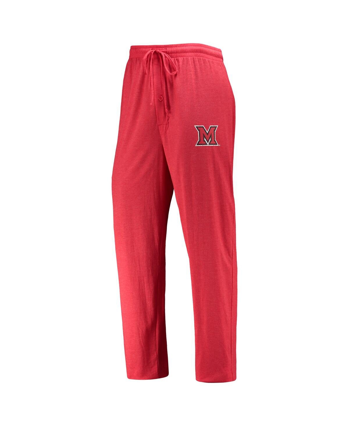 Men's Concepts Sport Heathered Charcoal Distressed Miami University RedHawks Meter Long Sleeve T-shirt and Pants Sleep Set - Heathered Charc