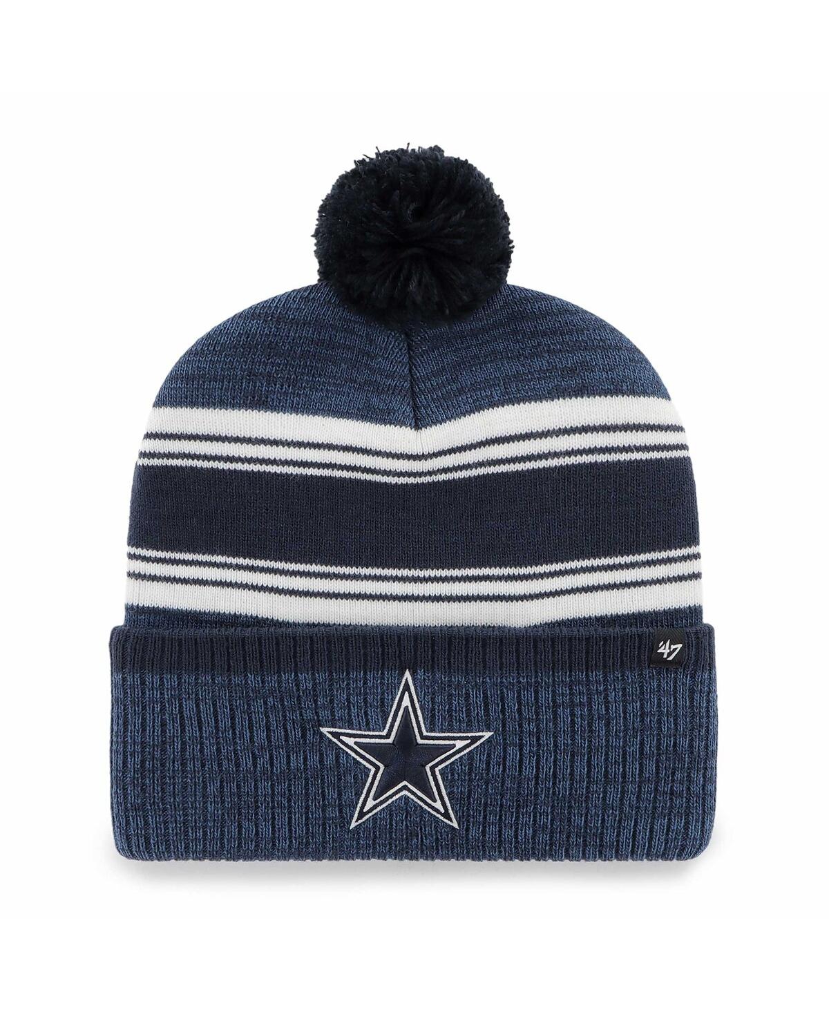 47 Brand Men's ' Navy Dallas Cowboys Fadeout Cuffed Knit Hat With Pom In Blue