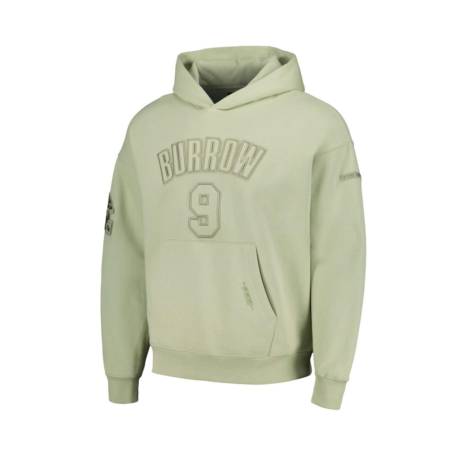 Men's Joe Burrow Light Green Cincinnati Bengals Player Name and Number Pullover Hoodie