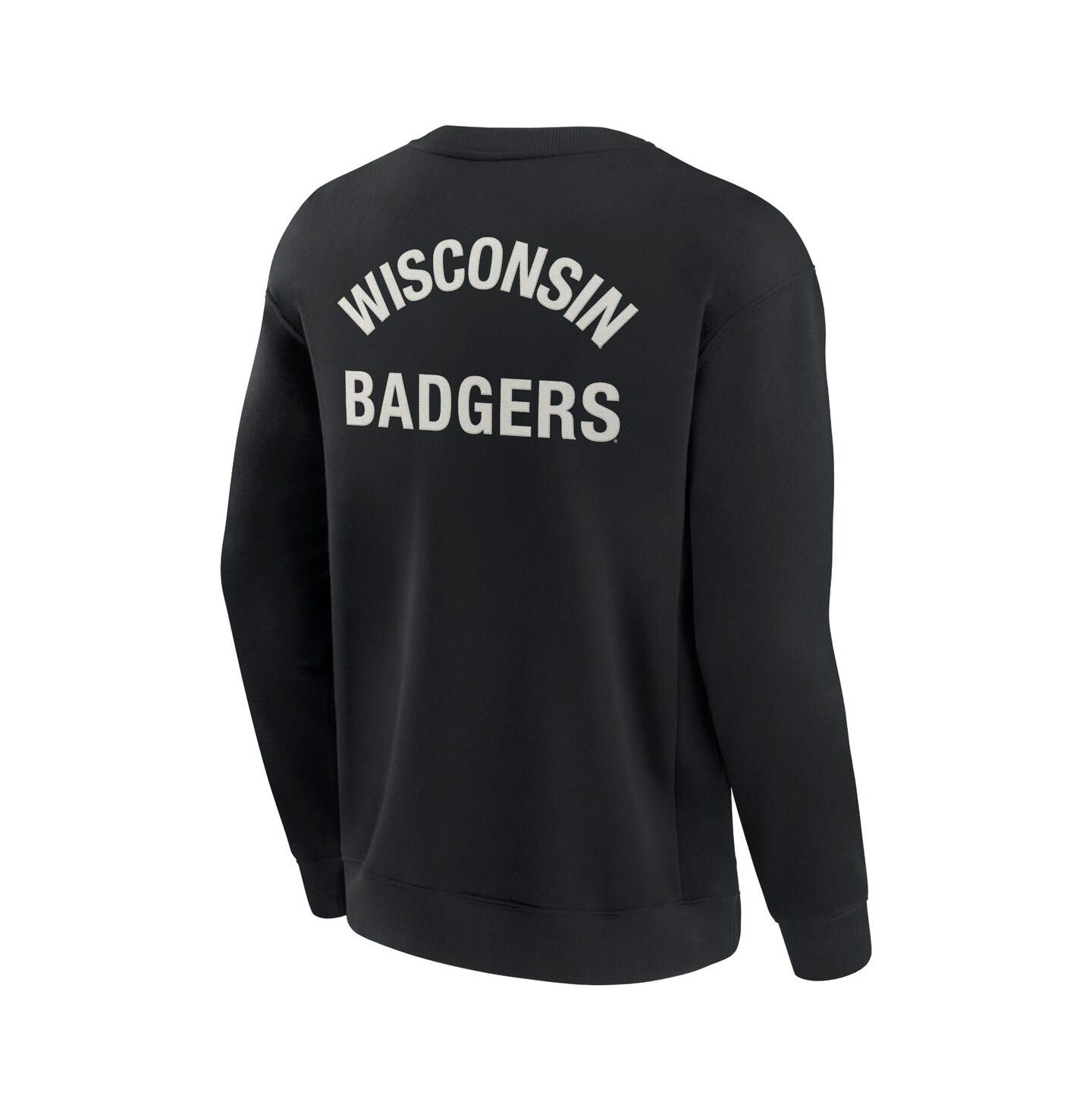 Толстовка Fanatics Signature Black Wisconsin Badgers Super Soft Pullover Crew — фото 2