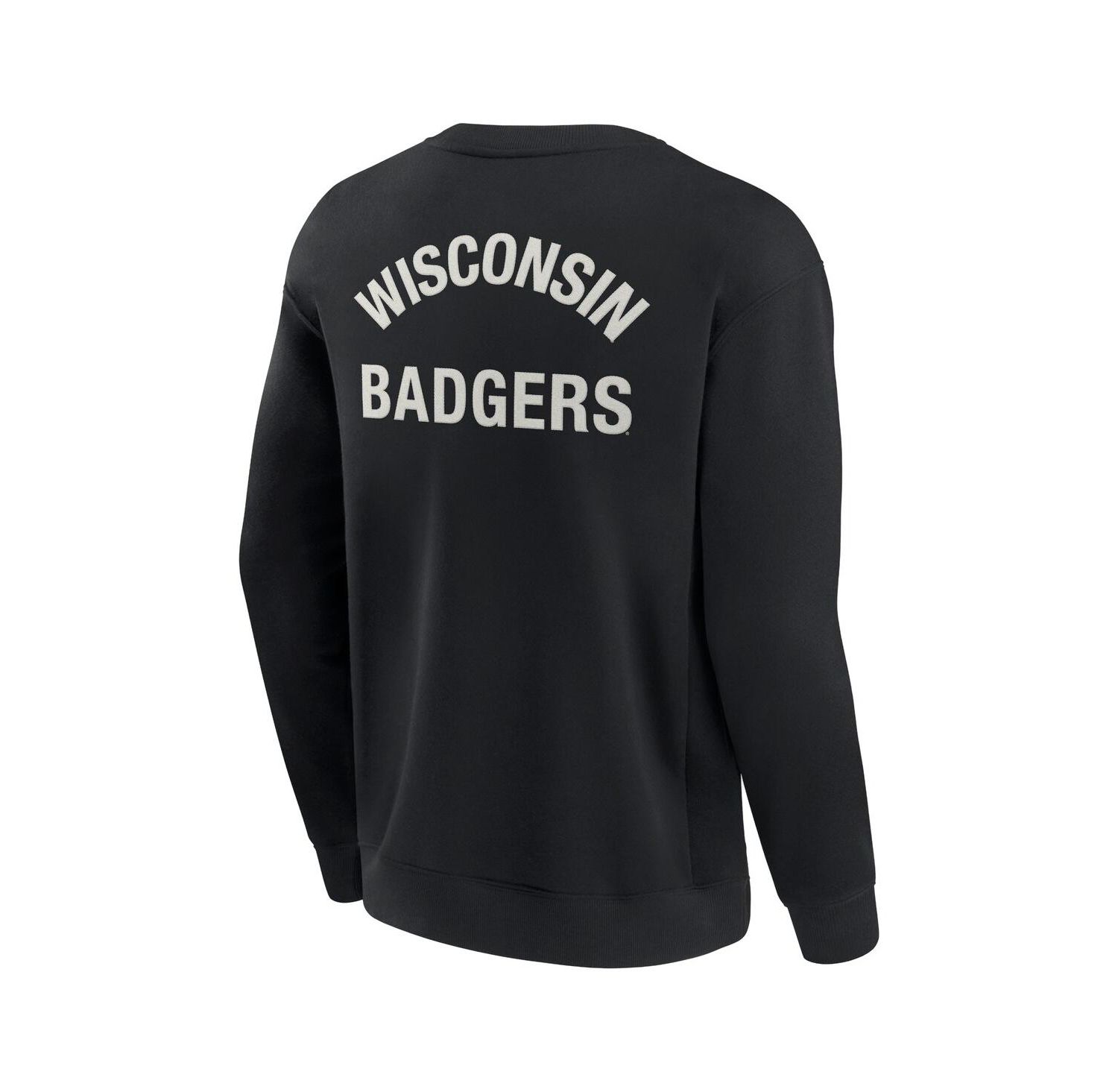 Men's and Women's Black Wisconsin Badgers Super Soft Pullover Crew Sweatshirt
